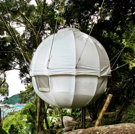 Outdoor Camping And Glamping - Tenda Glamping Esférica Suspensa Impermeável para