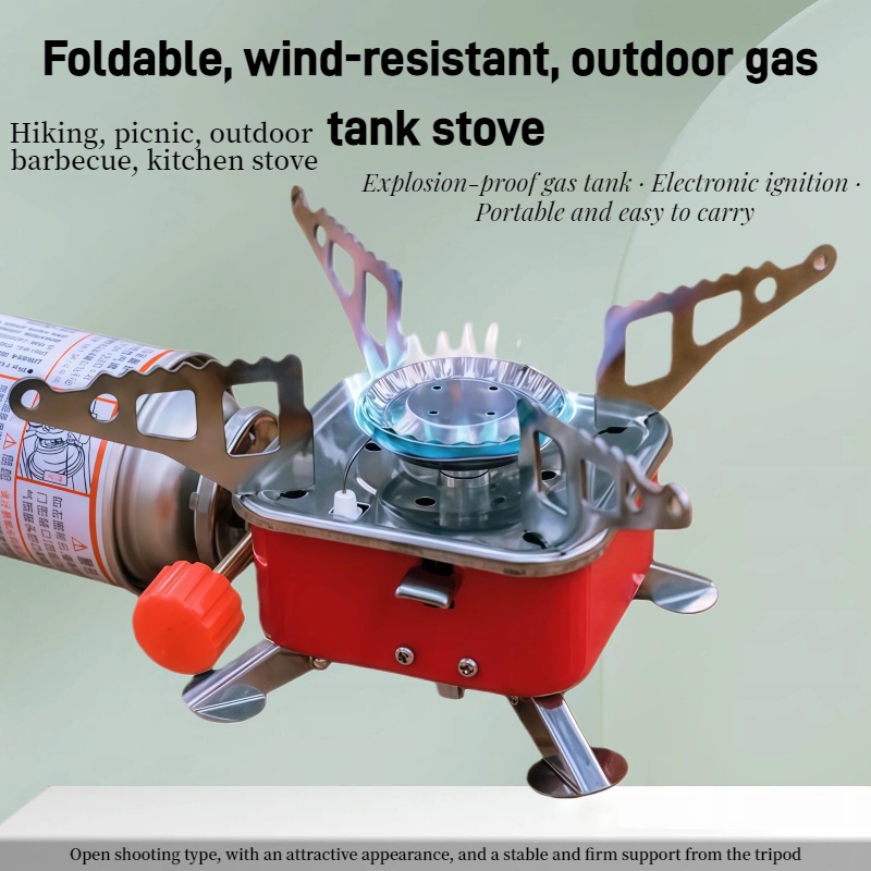Outdoor Gas Camping Oven - Fogão Mini Quadrado Portátil para Camping,
