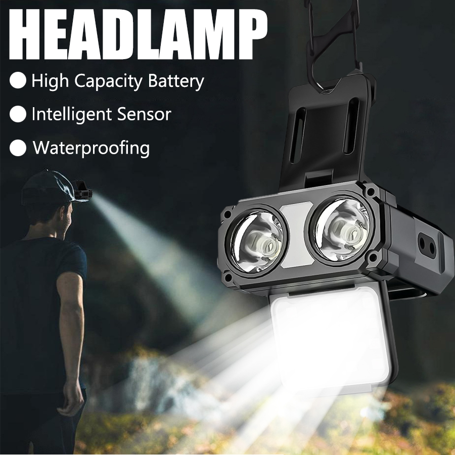 Outdoor Camping Glamping - Sensor cob led farol tampa clipe