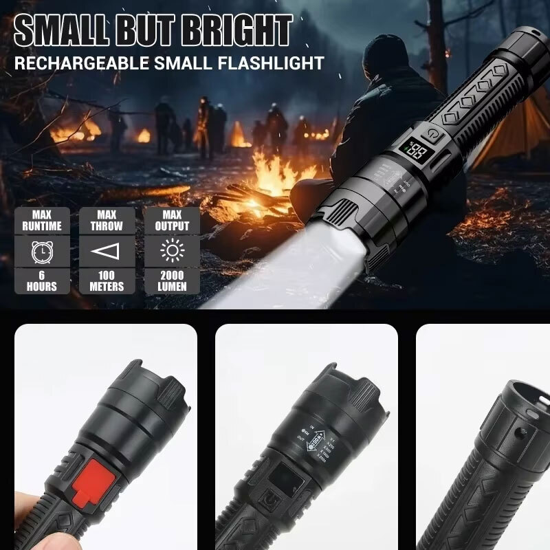 Lanterna Tática LED de Alta Po - Outdoor Camping Glamping avaliação e preço