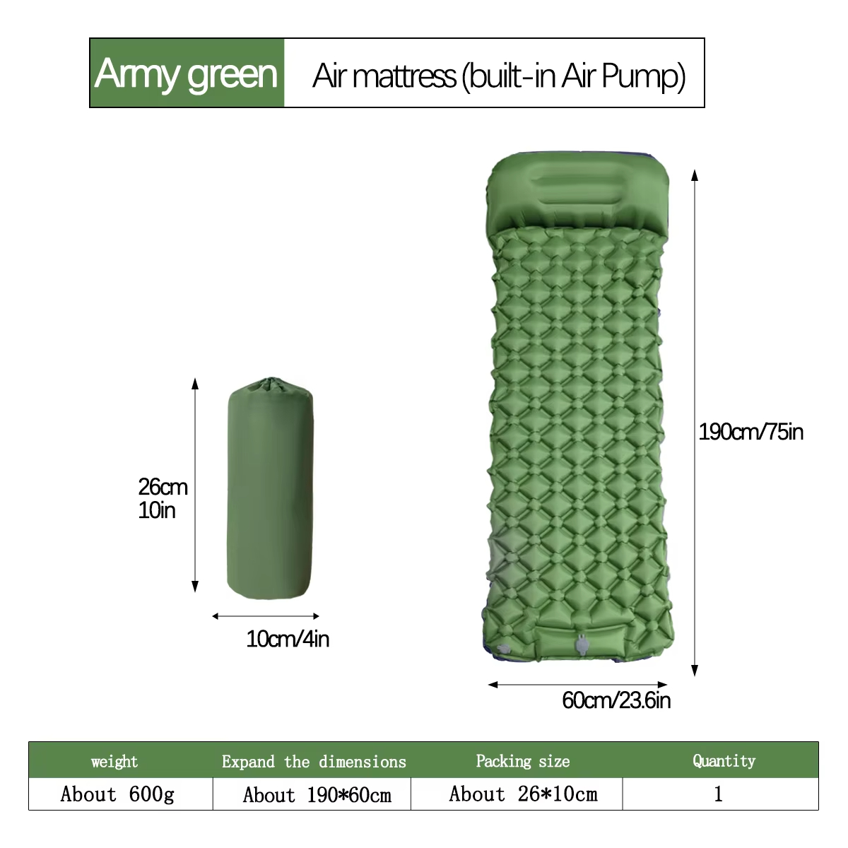 190*60cm acampamento ao ar liv - Outdoor Camping avaliação e preço