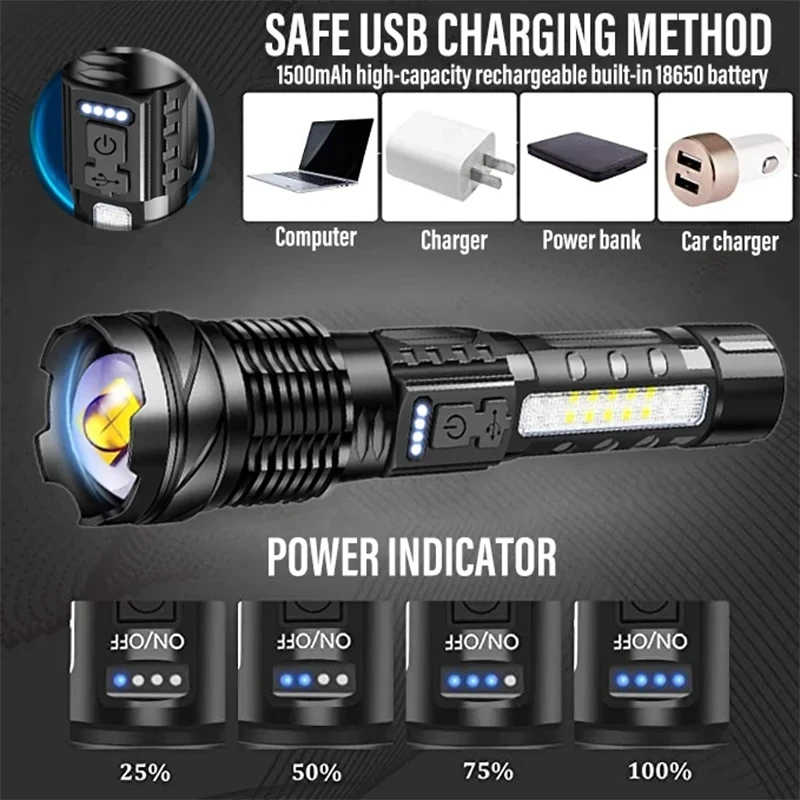 Lanterna LED XHP50 Poderosa, à - Outdoor Camping Glamping avaliação e preço
