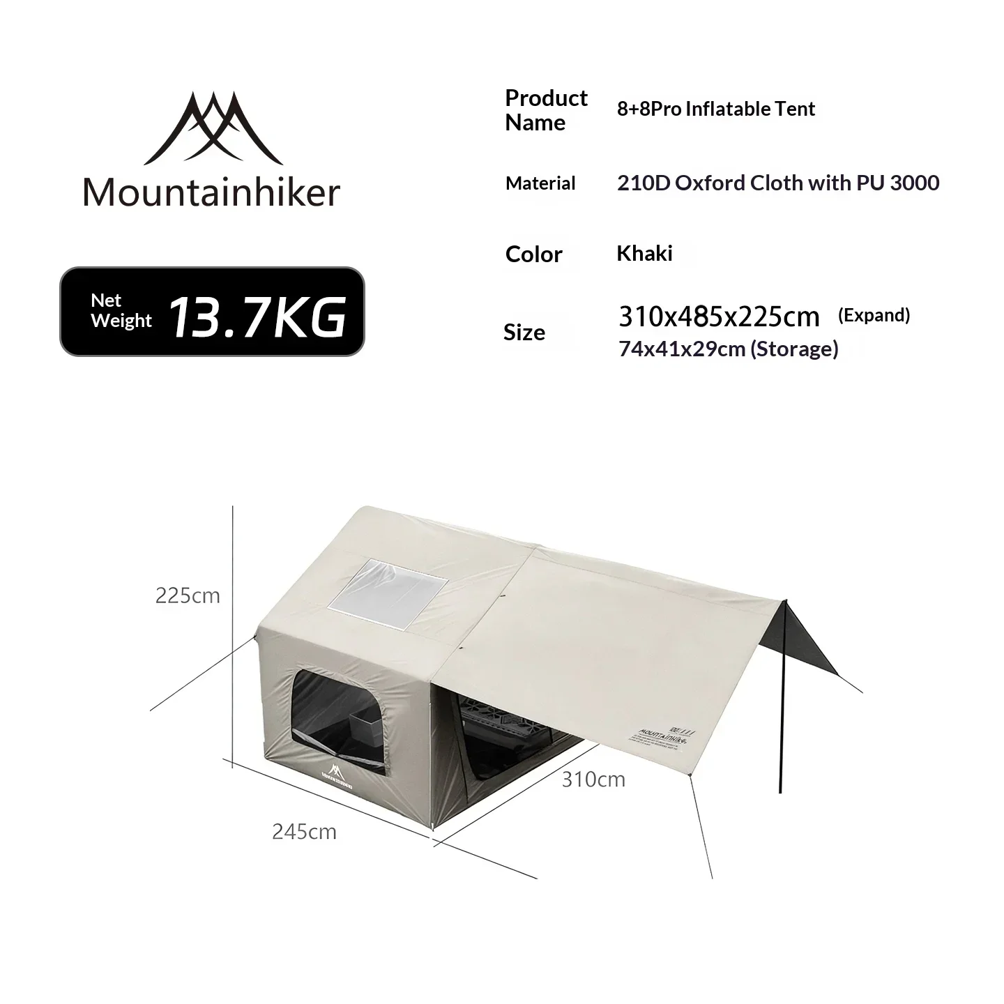 8+8 ㎡   Barraca Inflável MOUNT - Outdoor Camping Outfit avaliação e preço
